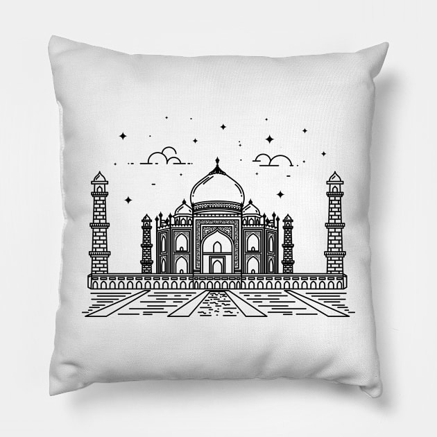 Taj Mahal Pillow by brographic