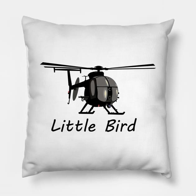 MH-6 Little Bird Helicopter Pillow by NorseTech