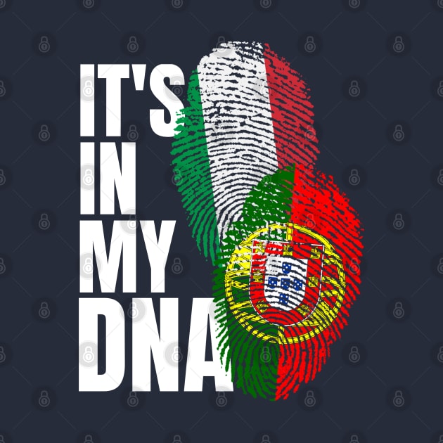 Italian Plus Portuguese DNA Mix Flag Heritage Gift by Just Rep It!!