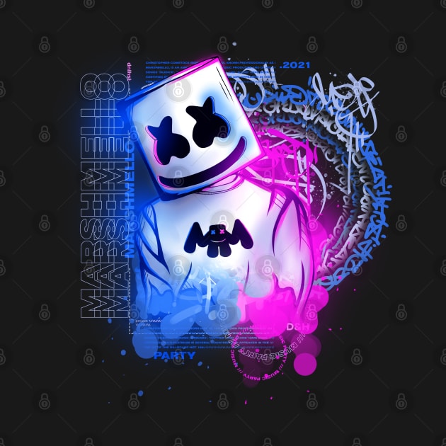 Marshmello | Modern Graffiti Synthwave Retrowave by DenielHast