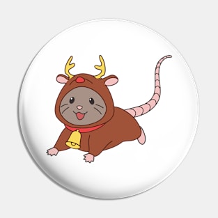 Cute Christmas rat Pin