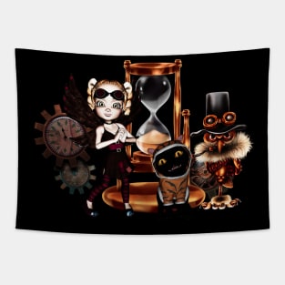 Cute little steampunk friends Tapestry