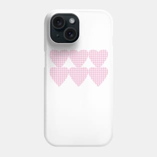 Pink Gingham Hearts Phone Case