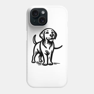 Stick figure puppy in black ink Phone Case