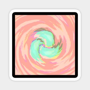 Twirl of Crystal Lines Of Pastel Orange and Green Magnet