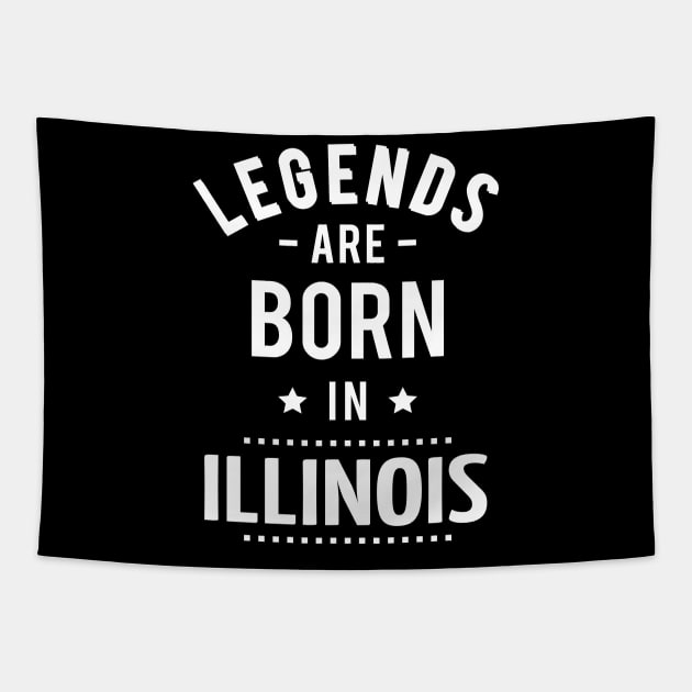 Legends Are Born In Illinois Tapestry by ProjectX23Red