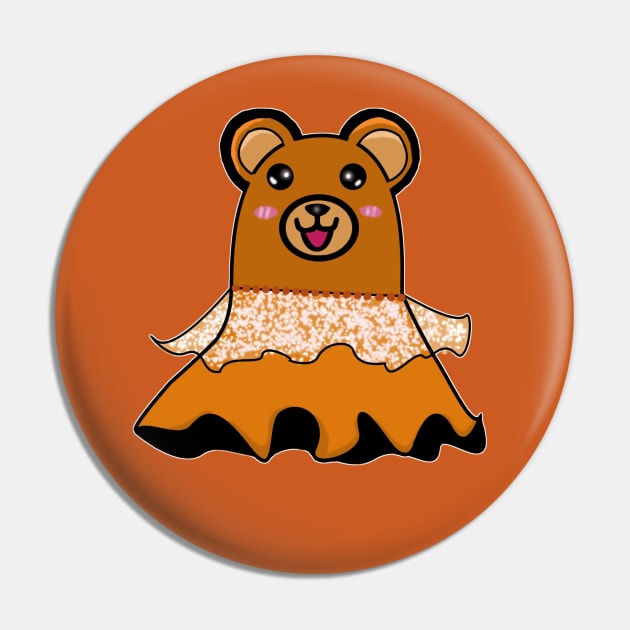 Lovely Bear ghost, halloween cute gift, Customized input text, Cute bear, Cute Bear Bride Pin by Mailee Kim