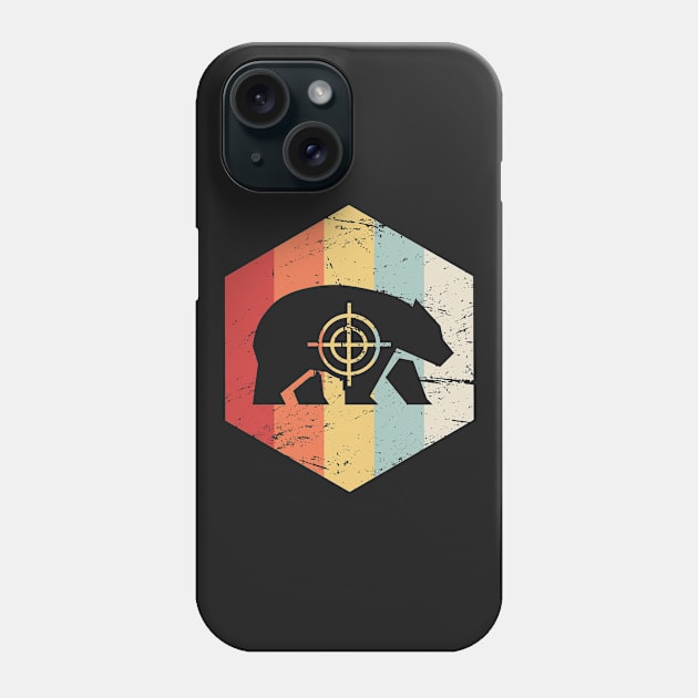 Retro Vintage Bear Hunter Icon Phone Case by MeatMan