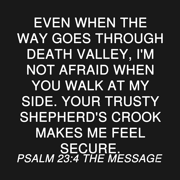 Psalm 23:4 The Message Text by Holy Bible Verses