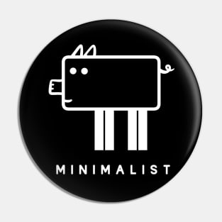 Geometrical, minimalist design for pig fans in white ink Pin