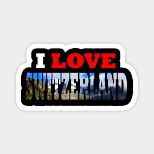 I Love Switzerland Mountain over Rhone Glacier Magnet