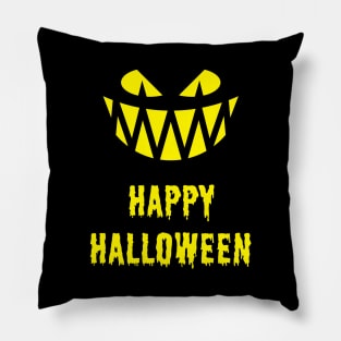 Happy Halloween Fright (Jack O’Lantern / Smile / Teeth / Yellow) Pillow