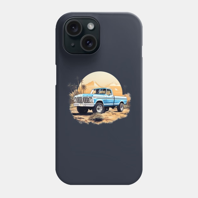 Ford Truck Vintage Highboy Design Blue Phone Case by Kid Relic