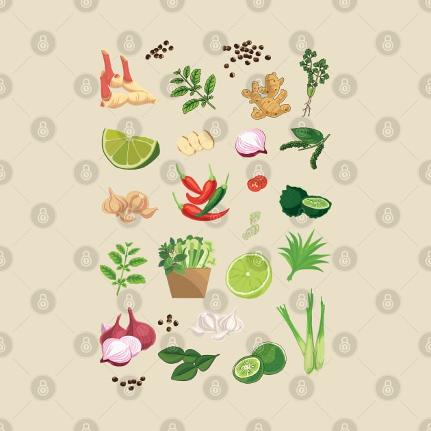 Tropical Vegetable Pattern by KewaleeTee