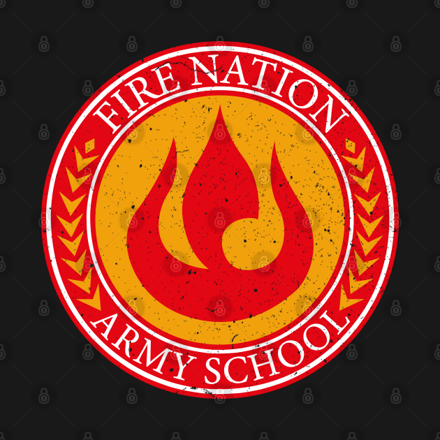 Worn Fire Nation Army School Logo by GraphicBazaar