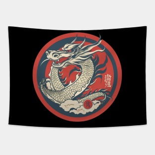 Red Chinese Dragon Tapestry