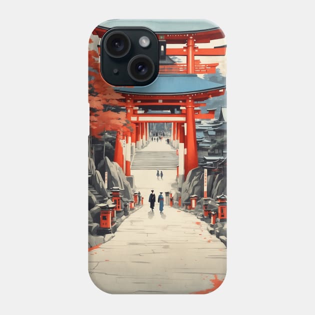 Fushimi Inari Shrine Japan Vintage Poster Tourism Phone Case by TravelersGems