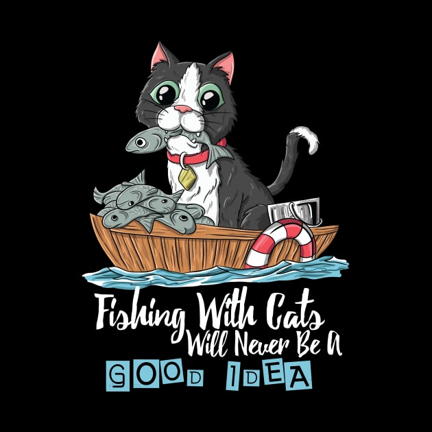 Copy of Cute Funny Cat Eat Fish Fishing Gift by Freid