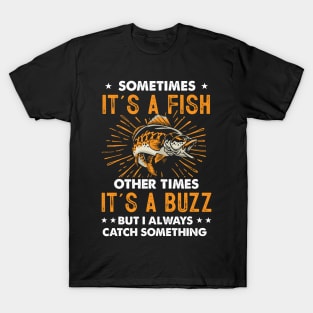 Fisher Fishes A Fish With A Fishing Rod T-Shirts for Sale