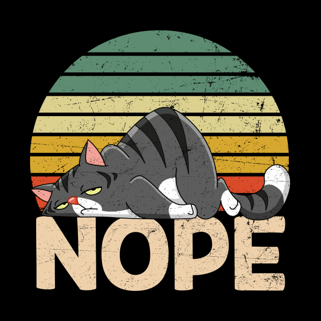 Funny Cat Nope T-shirt by kimmygoderteart