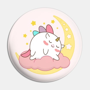 Cute unicorn sleep on moon Pin