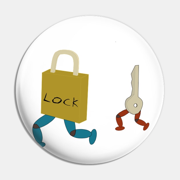 Illustration of a key chasing a lock Pin by Jorgi125