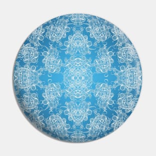 Abstract White and Blue Geometric Pattern Pin