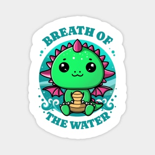 Kawaii Green Dragon - Breath of the water anime Magnet