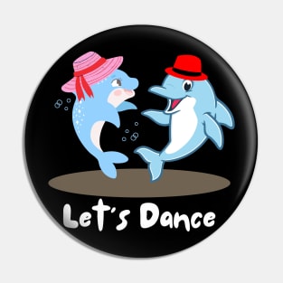 Cute Dolphin Couple Having Dance Pin