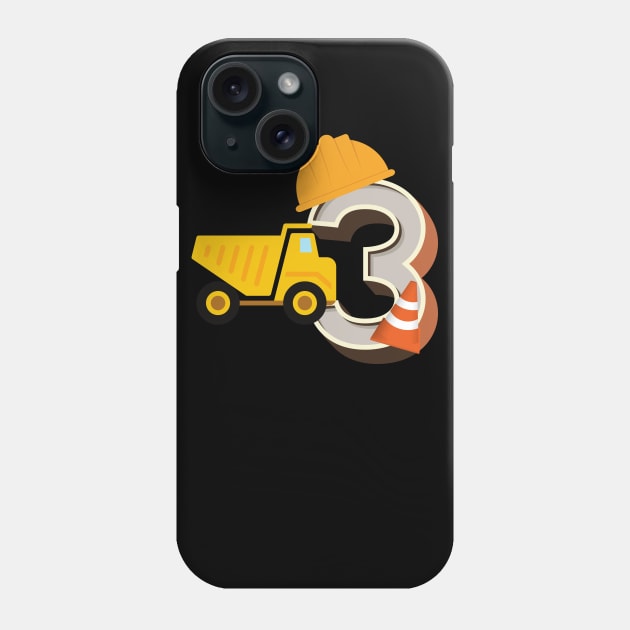 3rd Birthday Boy Construction Shirt Phone Case by pmeekukkuk