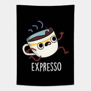 Expresso Funny Running Coffee Pun Tapestry