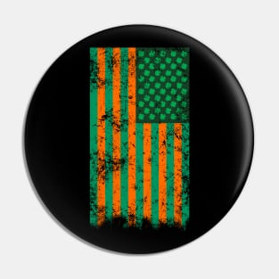 Irish American Shamrock Flag (Green/Orange) Pin