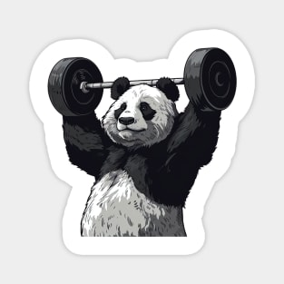 panda lifting weight Magnet