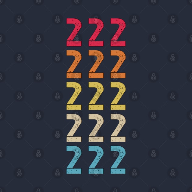 Repeating Numbers Three 222 Retro Vintage Distressed by Inspire Enclave