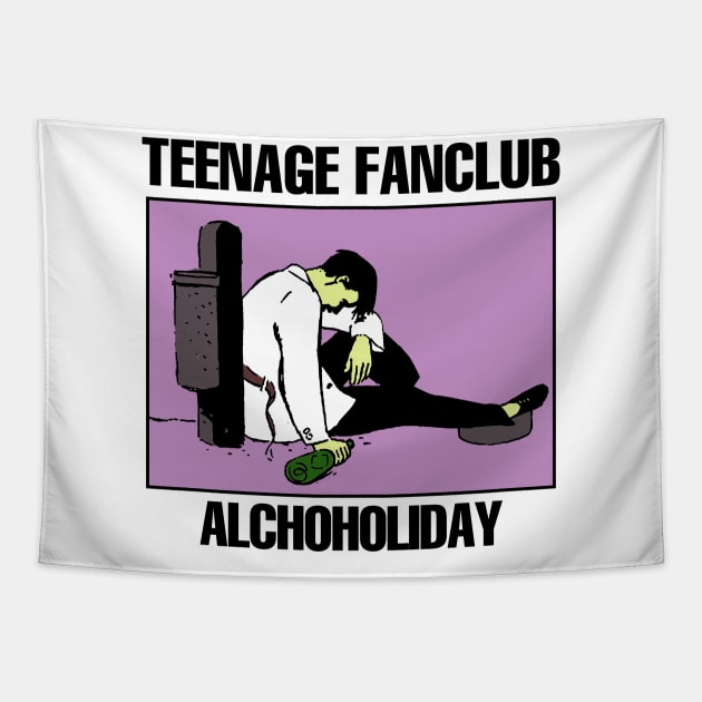 Teenage Fanclub - Alcoholiday - Tribute Artwork - White Tapestry by Vortexspace