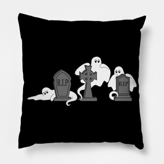 Cute Ghosts Pillow by RavenWake
