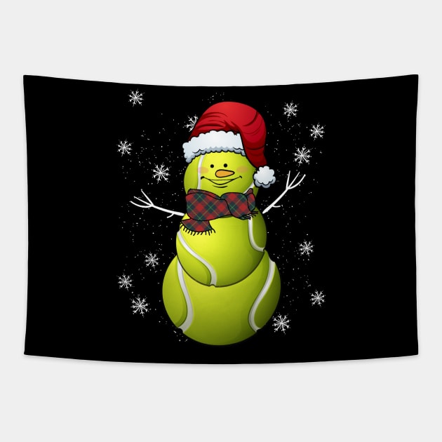 Funny Tennis Snowman Party Christmas Costume Gift Tapestry by thuden1738
