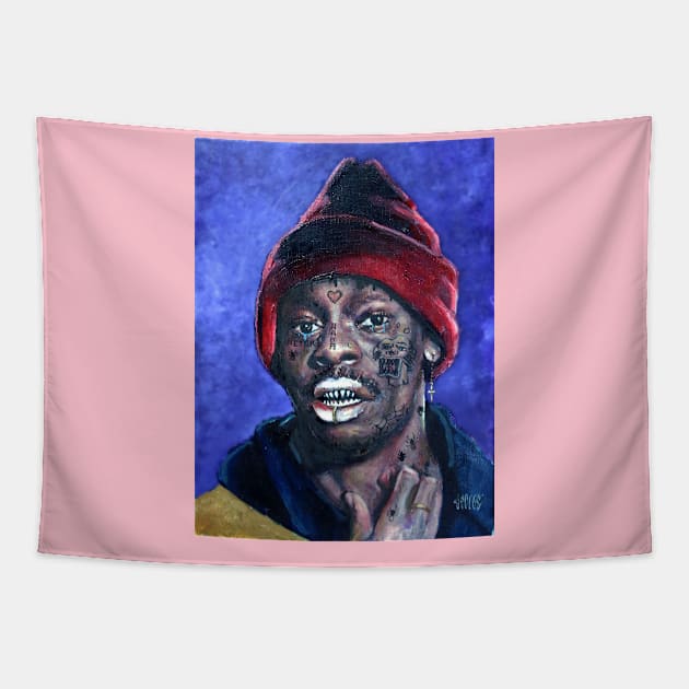 Lil' Dave X | Dave Chappelle Parody Oil Painting Portrait | tyrone biggums | Famous Comedian Pop Art Tapestry by Tiger Picasso