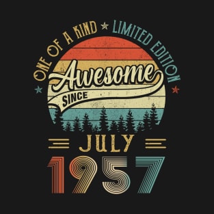 July 1957 Vintage 65 Years Old Retro 65th Birthday T-Shirt