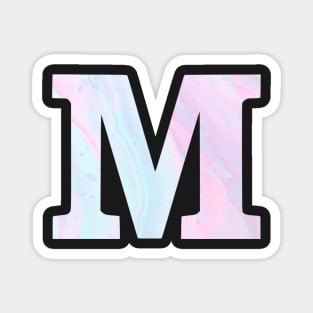 The Letter M Blue and Pink Marble Design Magnet