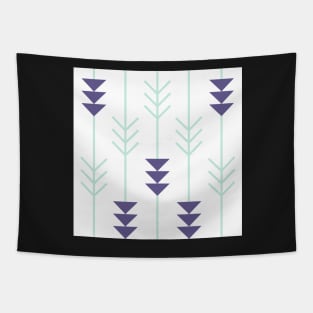 Boho Chic Blue Arrow Pattern Tapestry