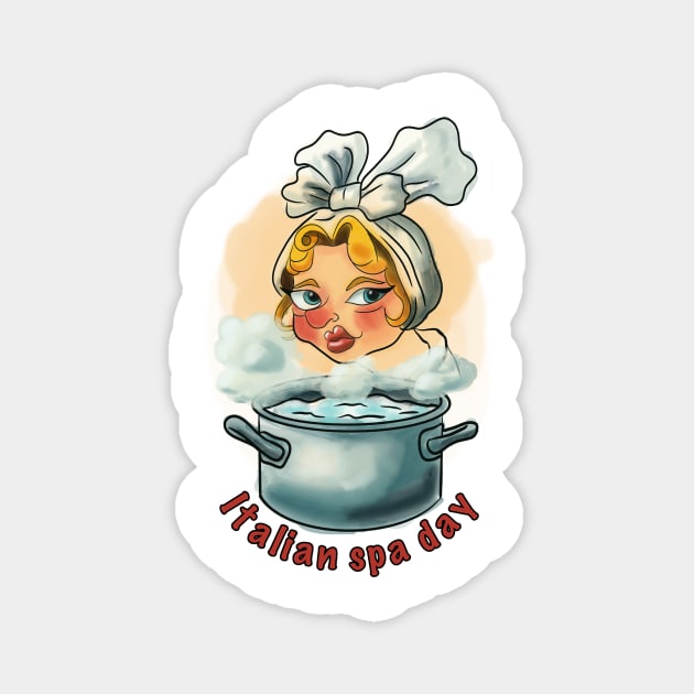 Italian Spa Day Magnet by Dolphin Axe