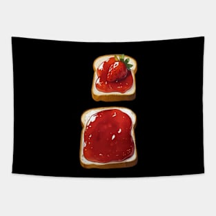 Strawberry Kawaii Yummy Sandwich Vintage Since Retro Toast Bread Loaf Strawberries Tapestry