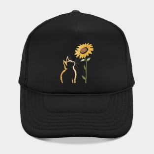 8647 Cat Sunflower – Subtle Anti-Trump Political Design for Cat Lovers Hat