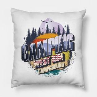 Camping West Rim Campground Vintage USA Best gift for campers Adventure gear Pillow