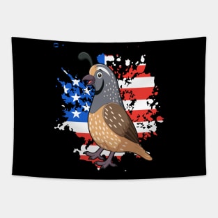 Quail American Flag Quail America Tapestry