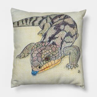 Blue Tongued Lizard Pillow