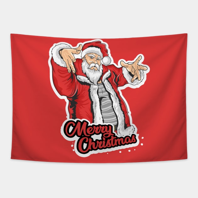 Vintage Santa Claus Retro Design Christmas Beer Funny Gift Idea Tapestry by ivaostrogonac