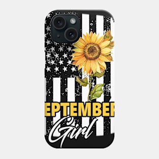 Flag Sunflower September Girl Phone Case