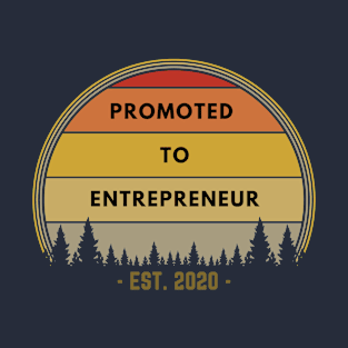 Promoted To Entrepreneur EST. 2020 Retro Vintage Sunset T-Shirt